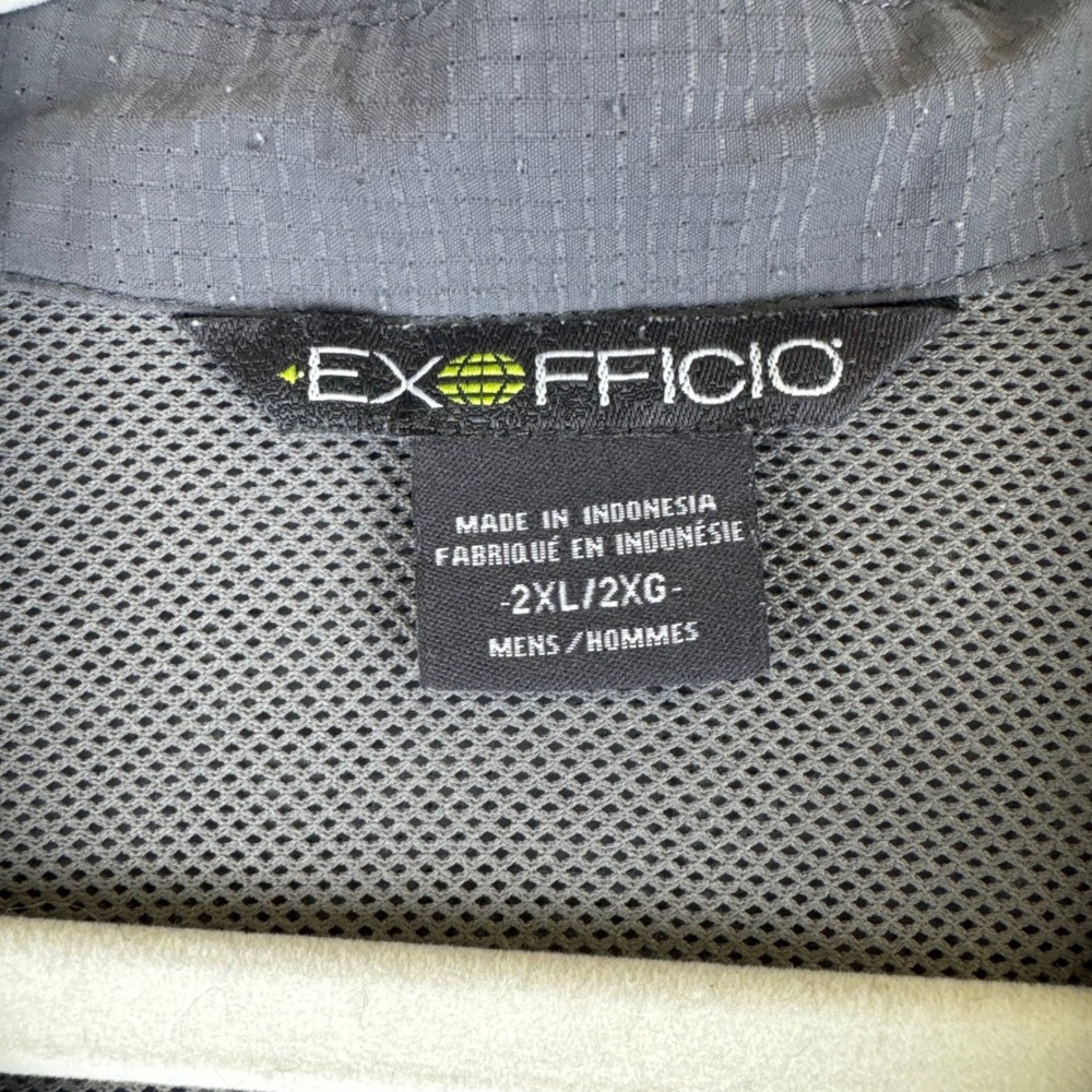 ExOfficio Button Down Shirt Mens 2XL Gray Short Sleeve Ripstop Hiking (1497) - Picture 2 of 11